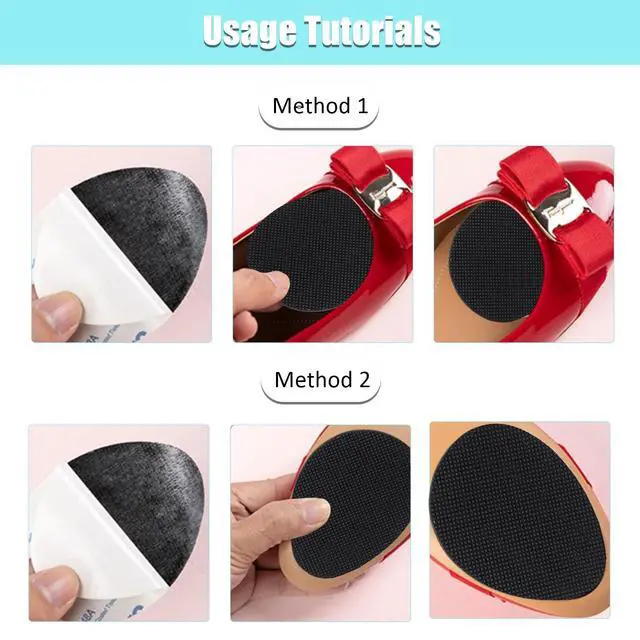 Alt view image 4 of 7 - 20 Pieces Shoe Grips on Bottom of Shoes, Self-Adhesive Non-Skid Shoe Pads Anti Slip Grips for High Heels, Sole Protectors Stickers Cover for Women Girls, Noise Reduction Cushion