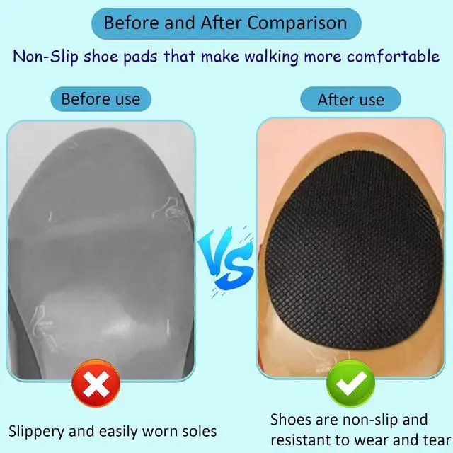 Alt view image 6 of 7 - 20 Pieces Shoe Grips on Bottom of Shoes, Self-Adhesive Non-Skid Shoe Pads Anti Slip Grips for High Heels, Sole Protectors Stickers Cover for Women Girls, Noise Reduction Cushion