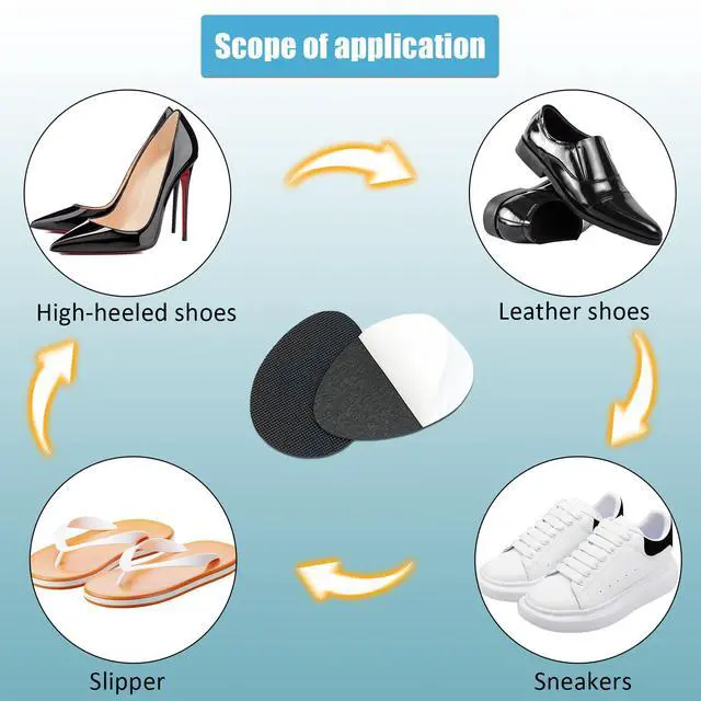 Alt view image 7 of 7 - 20 Pieces Shoe Grips on Bottom of Shoes, Self-Adhesive Non-Skid Shoe Pads Anti Slip Grips for High Heels, Sole Protectors Stickers Cover for Women Girls, Noise Reduction Cushion