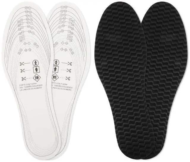 Main image of 2 Pairs Thin Shoe Inserts, Cuttable Memory Foam Shoe Insoles Comfortable Replacement Latex Shoes Inserts Black Lightweight Shoes Liners for Men Women Running Walking Sports Wearing