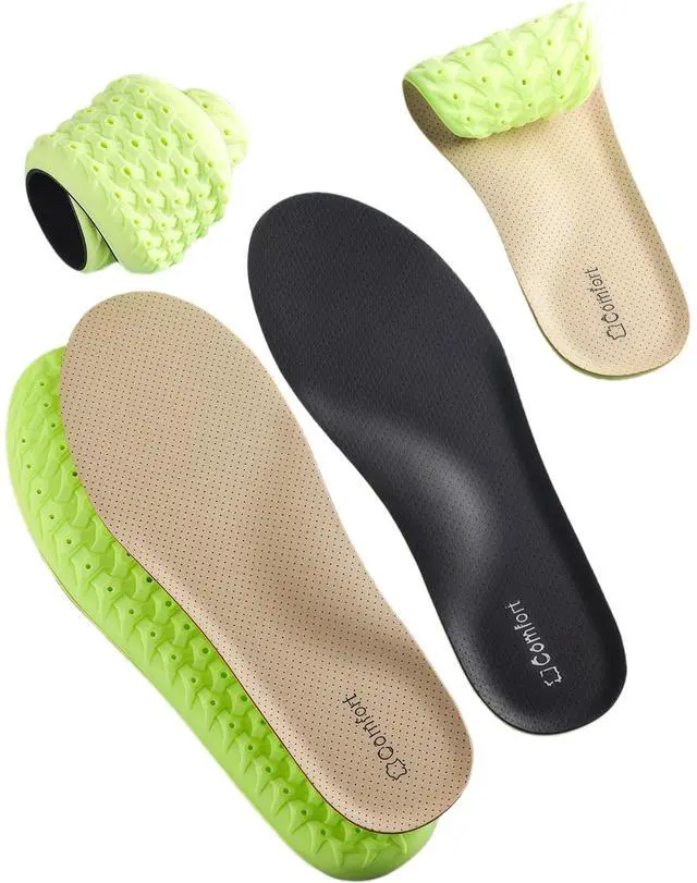 Main image of Shock Absorption and Cushioning Sports Shoe Insoles,Comfortable Sports Shoe Inserts for Men Women Kids,Relieve Foot Pain (Beige, Women US 8.5-9 Men 7.5-8)