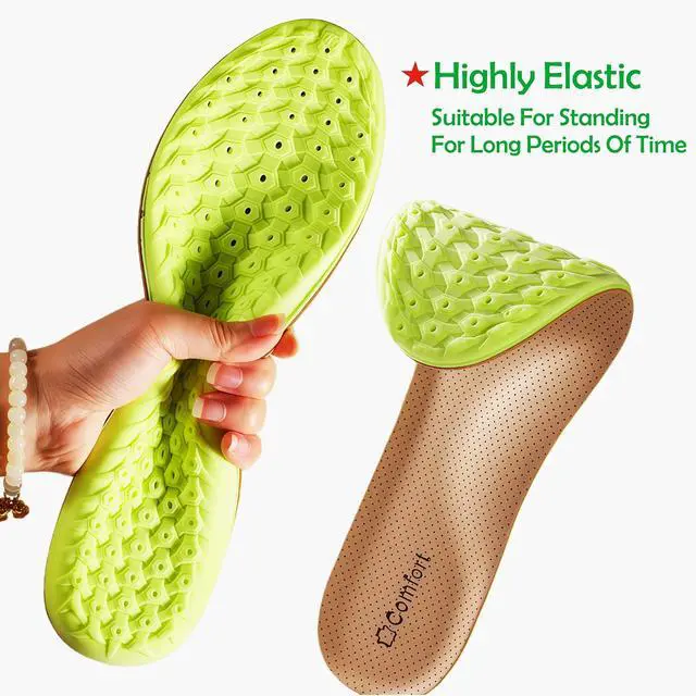 Alt view image 3 of 6 - Shock Absorption and Cushioning Sports Shoe Insoles,Comfortable Sports Shoe Inserts for Men Women Kids,Relieve Foot Pain (Beige, Women US 8.5-9 Men 7.5-8)