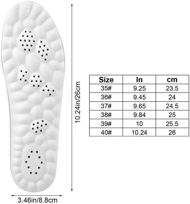 Alt view image 2 of 6 - 4D Cloud Insoles Memory Foam Insoles, Arch Support Inserts, US W:5-10/M:5-7 | Soft Comfort Foam Cushioning Soles, Trim to Fit, Absorbing Foot Support Insole, for Women Men