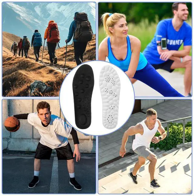 Alt view image 4 of 6 - 4D Cloud Insoles Memory Foam Insoles, Arch Support Inserts, US W:5-10/M:5-7 | Soft Comfort Foam Cushioning Soles, Trim to Fit, Absorbing Foot Support Insole, for Women Men