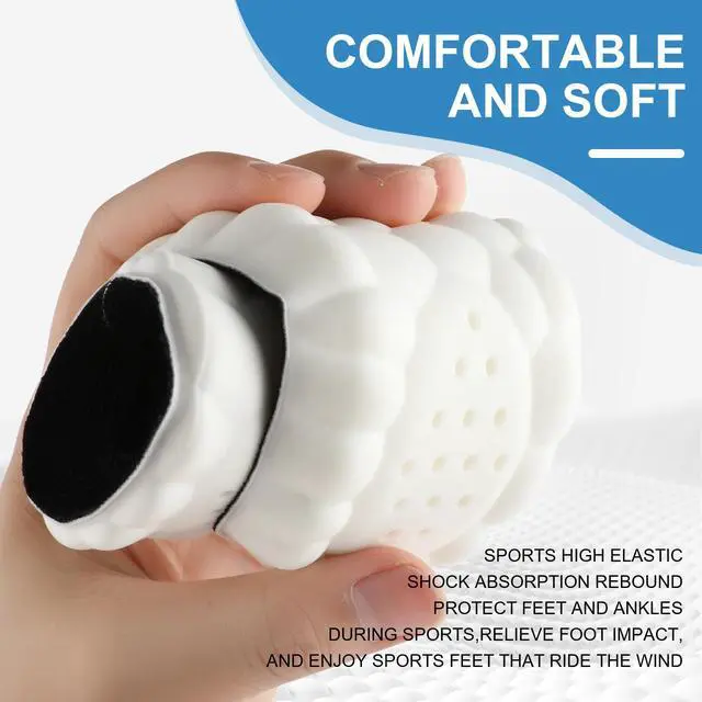 Alt view image 3 of 7 - Memory Foam Insoles for Men and Women, Thick Comfort Insoles with Arch Replacement Massage Insole for Trainers, Sneakers, Soprts Shoes, Work Boots, Black(M: US 8.5/9 W: US 10/10.5)