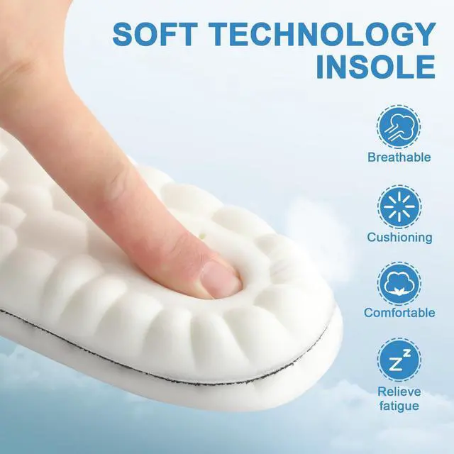 Alt view image 5 of 7 - Memory Foam Insoles for Men and Women, Thick Comfort Insoles with Arch Replacement Massage Insole for Trainers, Sneakers, Soprts Shoes, Work Boots, Black(M: US 8.5/9 W: US 10/10.5)