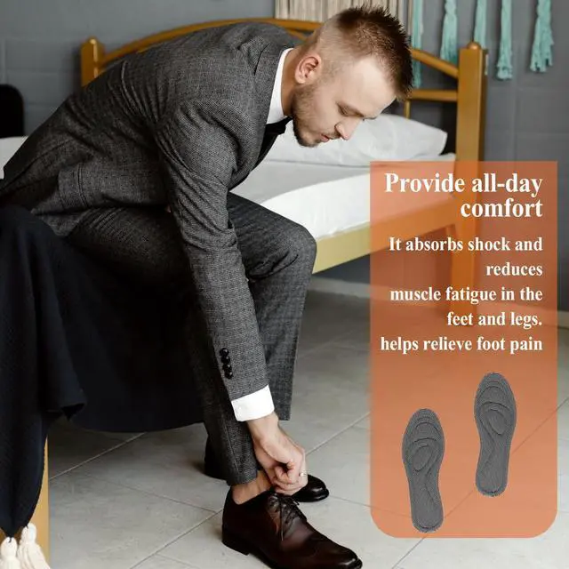 Alt view image 7 of 7 - 1 Pair Memory Foam Insoles Soft Massage Shoe Inserts Replacement Full-Foot Responsive Cushioning Shoe Soles Shock Absorption Cut to Fit Any Sizes for Foot Health Sports Sneakers(M 10.5-11)
