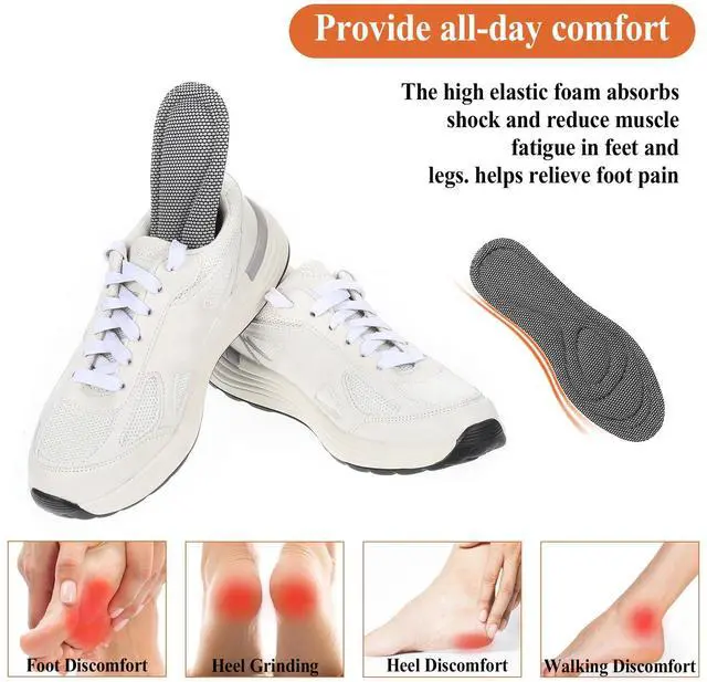 Alt view image 6 of 7 - 1 Pair Memory Foam Insoles Soft Massage Shoe Inserts Replacement Full-Foot Responsive Cushioning Shoe Soles Shock Absorption Cut to Fit Any Sizes for Foot Health Sports Sneakers(M 10.5-11)