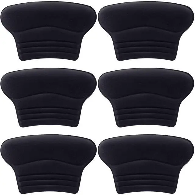 Main image of 3 Pairs Kids Heel Pads for Shoes Too Big, Self-Adhesive Grips Liner for Loose Shoe, Non Slip Soft Shoe Filler Inserts Cushion for Toddlers Girls Boys (Black)