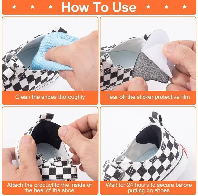 Alt view image 3 of 7 - 3 Pairs Kids Heel Pads for Shoes Too Big, Self-Adhesive Grips Liner for Loose Shoe, Non Slip Soft Shoe Filler Inserts Cushion for Toddlers Girls Boys (Black)