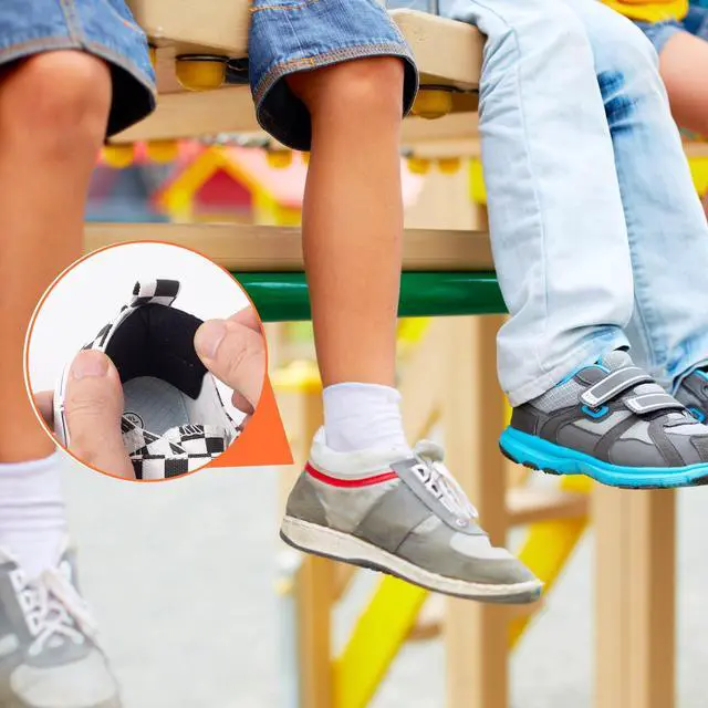 Alt view image 6 of 7 - 3 Pairs Kids Heel Pads for Shoes Too Big, Self-Adhesive Grips Liner for Loose Shoe, Non Slip Soft Shoe Filler Inserts Cushion for Toddlers Girls Boys (Black)