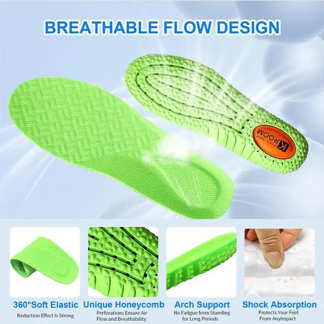Alt view image 2 of 7 - 2026 New 4D Cloud Steppers Insoles for Men & Women,Breathable Massage Shoe Inserts,Memory Foam Cushioning Insoles,Shock Absorption & Foot Pain Relief for Plantar Fasciitis(M 8.5-9 / W 10-10.5 270mm)