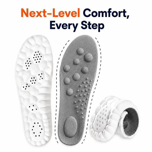 Alt view image 2 of 7 - Memory Foam cloud Insoles for Men & Women, Plantar Fasciitis Relief, Arch Support Inserts, Shoe Inserts for Work Boots,Cloud Cushion,Heel Pads for Shoes,Orthotic Support for Walking,Running & Standing