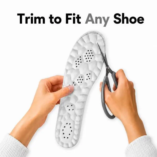 Alt view image 6 of 7 - Memory Foam cloud Insoles for Men & Women, Plantar Fasciitis Relief, Arch Support Inserts, Shoe Inserts for Work Boots,Cloud Cushion,Heel Pads for Shoes,Orthotic Support for Walking,Running & Standing