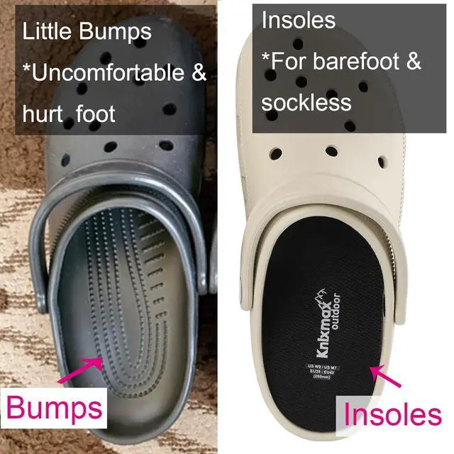 Alt view image 3 of 6 - Kids Insoles for Crocs Clogs Ultra-Thin Shoe Inserts for Birkenstock Insole, Sockless Barefoot Iiners for Gargen, Nurse, Water Shoes Replacement Washable Pad Black Size 2 /EU35
