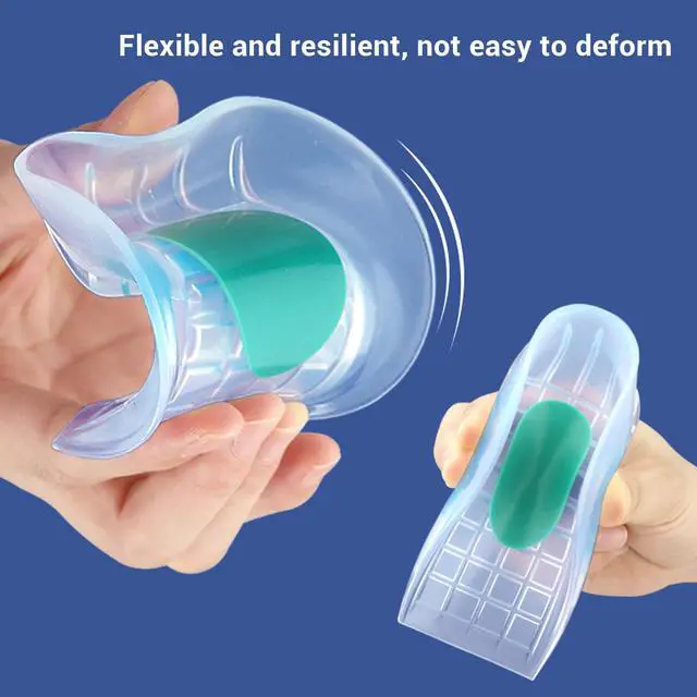 Alt view image 4 of 7 - 1 Pair Silicone Heel Cups, Shock Absorption U Shaped Insoles Washable Heel Support Cushions Foot Comfort Support Protectors for Women and Men