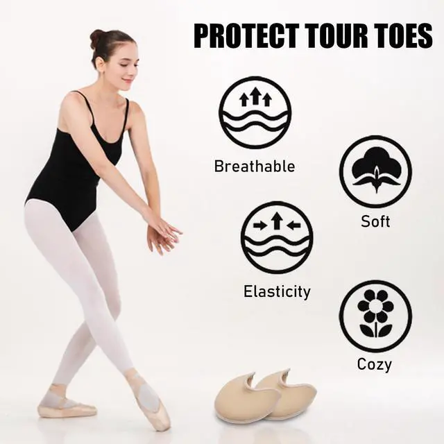 Alt view image 3 of 6 - Soft Gel Toe Pads for Pointe Shoes, Ballet Cushions for Women and Girls | Relief Forefoot Pain, Protect Toes, Soft Gel Toe Covers, for Ballet Point Shoes & High Heels, Rehearsal and Performance