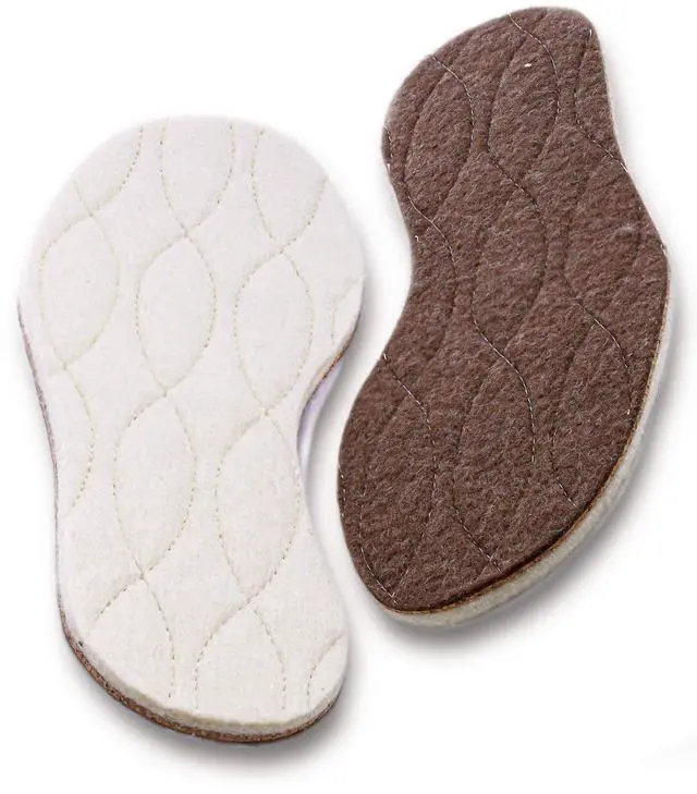 Main image of Kids Keep Warm Insulating Insoles, Made in German, Quilted Lamb Wool, Felted Bottom, Cork Inner Layer, All Natural Materials, Toddler 9.5/10 EU 26/27