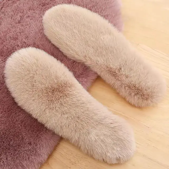 Alt view image 2 of 5 - 2 Pairs Winter Fluffy Insoles Faux Fur Shoe Inserts Thermal Warm Shoe Insoles Thick Shoe Insert Replacements for Boots Slippers Sneakers 240mm