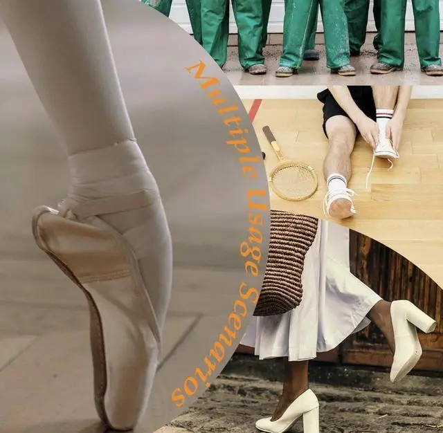 Alt view image 3 of 4 - Skin Color Soft Ballet Toe Pads for Pointe Shoes, 2 Pcs 3.54 x 3.15 Inch Foot Care Toe Caps for High Heels, Forefoot Wrap Pads for Women Girls, Half Pads with Sponge Insoles