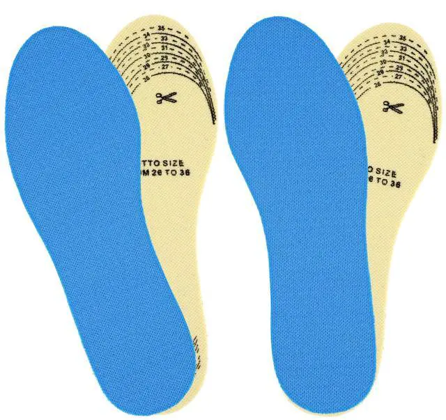 Main image of 2 Pairs Kids Memory Foam Shoe Insoles, Cuttable Comfort Insert, Blue | Arch Support, Shock Absorption, Cushioning, Shoe Sole, Children Replacement Insoles