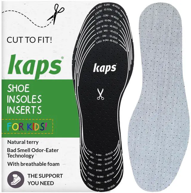 Main image of Best Shoe Insoles Inserts for Children | Bad Smell Odor-Eater Technology with Breathable Foam |Cut to Fit | Odour Stop Kids Made in Europe Multicolor