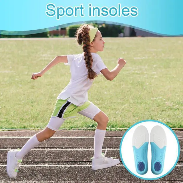 Alt view image 6 of 7 - 1 Pairs Kids Shoe Insoles Athletic Insoles Sole Inserts Kid 12.5~1.5 | Memory Foam, Arch Support, Comfort, Shoe Cushions, Replacement Insole, Trimmable, for Children, Sneakers, Soccer, Men Women