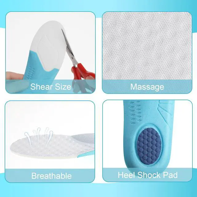 Alt view image 7 of 7 - 1 Pairs Kids Shoe Insoles Athletic Insoles Sole Inserts Kid 12.5~1.5 | Memory Foam, Arch Support, Comfort, Shoe Cushions, Replacement Insole, Trimmable, for Children, Sneakers, Soccer, Men Women