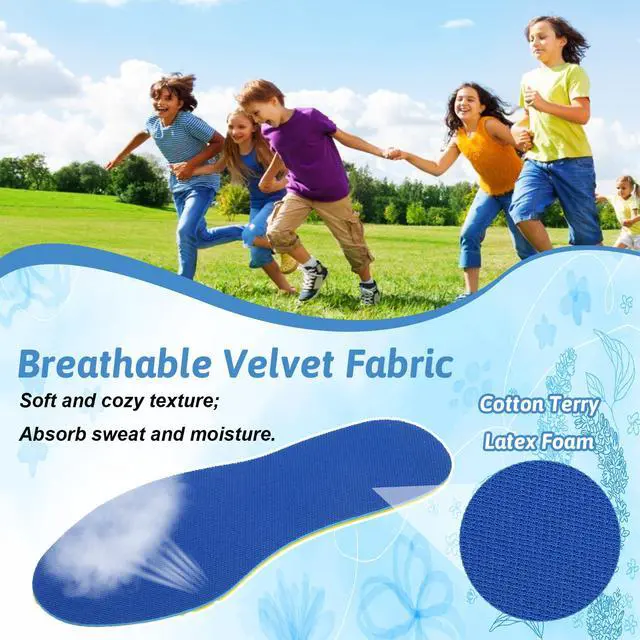 Alt view image 5 of 7 - 2 Pairs Kids Shoe Inserts, Cuttable Sponge Kids Insoles for Sneakers | Soft Supportive Foam Shoe Inserts, Comfortable Replacement Insoles for Toddlers and Youth Daily Sneakers