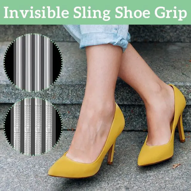 Alt view image 7 of 7 - 48 Pieces Shoe Strap Grip Back Heel Inserts Sling Invisible Gel Pads Cushion Liner Clear Heel Grips Foot Care Protector Adhesive for Sandals Women, 2 Styles