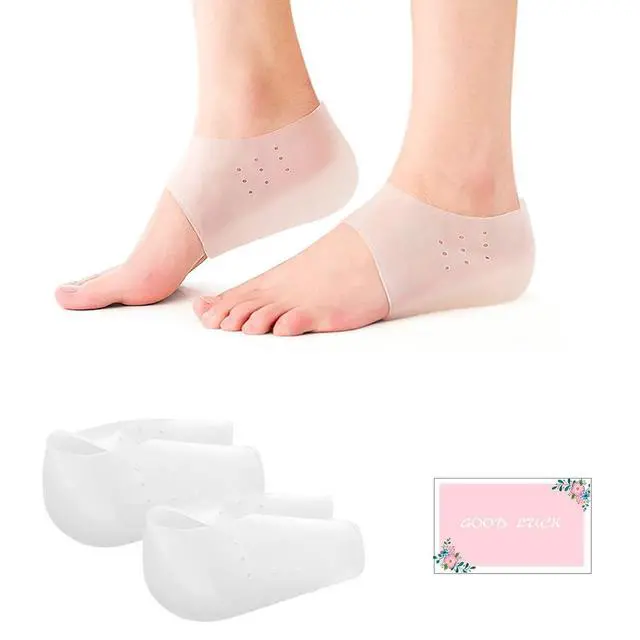 Alt view image 2 of 7 - Invisible Height Increase Concealed Footbed Enhancers Soft Silicone Inserts, Half Heel Socks Heel Protector Breathable Suitable for Men Women (1.4in/3.5cm)