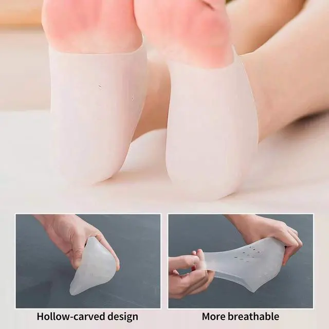 Alt view image 4 of 7 - Invisible Height Increase Concealed Footbed Enhancers Soft Silicone Inserts, Half Heel Socks Heel Protector Breathable Suitable for Men Women (1.4in/3.5cm)