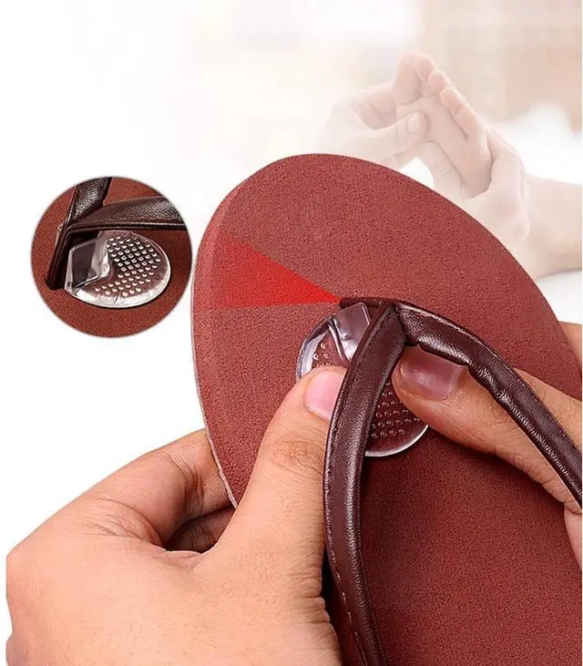 Alt view image 4 of 6 - 3Pairs Soft Silicone Flip Gel Cushions Pad Toe Protectors for Thong Sandal Flip Flop Gel Inserts Guards Insoles Shoes Grip Pads (Style 2)