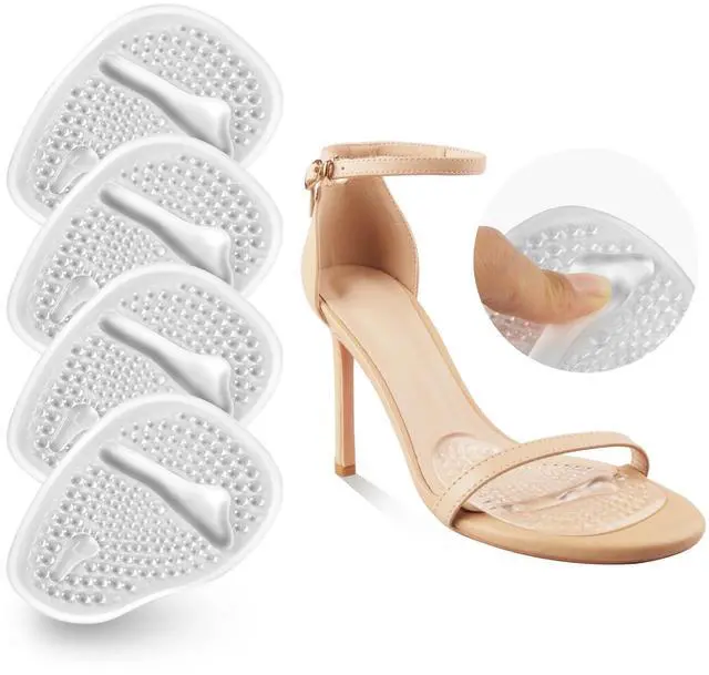 Main image of Metatarsal Pads, Ball of Foot Cushions, Heel Pads Inserts for Too Big Shoe, Reduce Foot Pain, No Slip Heel Grips Liners Pads for Loose Shoe, Blisters (2pairsclear)