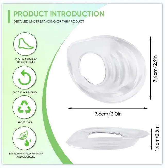Alt view image 2 of 7 - Heel Donut Cushions, Heel Cups, Silicon Insoles, One Size Fits All - 1 Pair