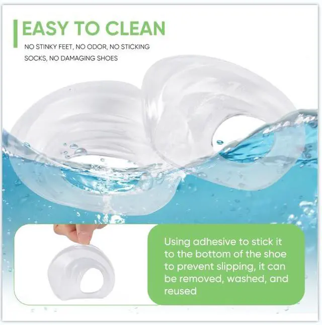 Alt view image 3 of 7 - Heel Donut Cushions, Heel Cups, Silicon Insoles, One Size Fits All - 1 Pair