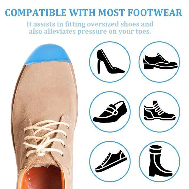 Alt view image 6 of 7 - 3 Pairs Shoe Filler for Too Big Shoes, Prevent Heel Sliping, Shoe Toe Inserts for Sneakers Flats Boots, Women and Men, Making Shoes Smaller (Blue)