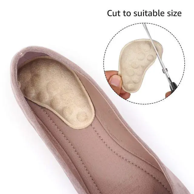 Alt view image 5 of 5 - Supination Insoles & Overpronation Insoles, Medial & Lateral Heel Cups for Foot Alignment, Knee Pain, Bow Legs, Osteoarthritis (Black+Beige)