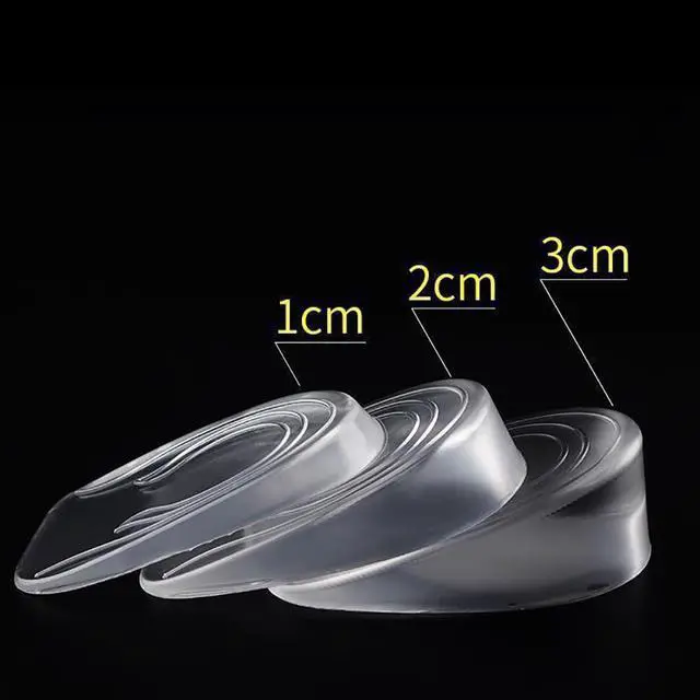 Alt view image 3 of 7 - 2 Pcs Silicone Gel Height Increase Insoles Heel Lifting Inserts Height Increase Heel Pad Adhesive Heel Cushion Pads Height Lift Shoe Inserts for Women 2 cm