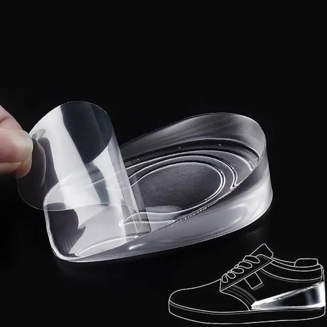 Alt view image 4 of 7 - 2 Pcs Silicone Gel Height Increase Insoles Heel Lifting Inserts Height Increase Heel Pad Adhesive Heel Cushion Pads Height Lift Shoe Inserts for Women 2 cm