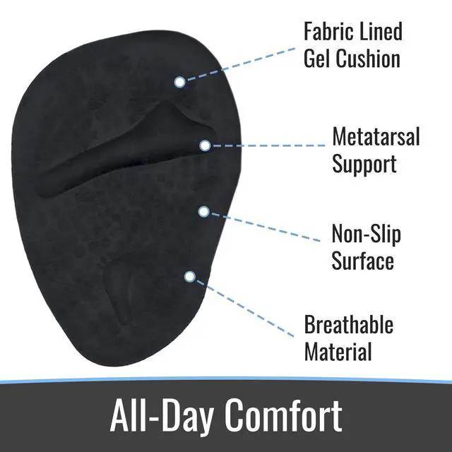 Alt view image 2 of 6 - Ultimate Comfort Gel Metatarsal Heel Pads for Shoes Women | Premium Ball of The Foot Shoe Inserts | All-Day Relief Anti-Slip Grip, One-Size-Fits-All Heel Inserts for Women (W) Black - 4/pk