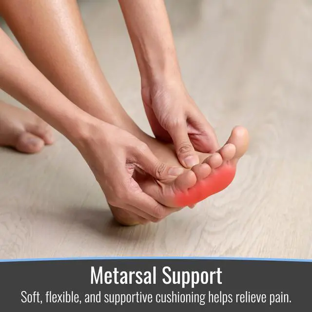 Alt view image 5 of 6 - Ultimate Comfort Gel Metatarsal Heel Pads for Shoes Women | Premium Ball of The Foot Shoe Inserts | All-Day Relief Anti-Slip Grip, One-Size-Fits-All Heel Inserts for Women (W) Black - 4/pk