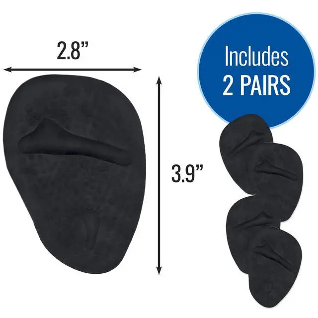Alt view image 6 of 6 - Ultimate Comfort Gel Metatarsal Heel Pads for Shoes Women | Premium Ball of The Foot Shoe Inserts | All-Day Relief Anti-Slip Grip, One-Size-Fits-All Heel Inserts for Women (W) Black - 4/pk