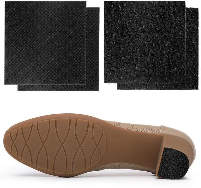 Main image of 4 PCS Shoe Heel Repair, 2.5 X 2.5 Inch Boot Heel Replacement Rubber Heels Replacement Square Anti-Slip Rubber Sole Sheet Patch for Women Men High Heels Boot Supplies, Black