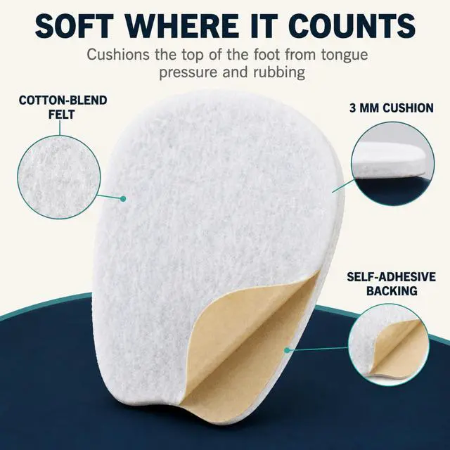 Alt view image 5 of 7 - 3 Pairs Medium Felt Shoe Tongue Pads Cushion Inserts for Loose Shoes & Loafers