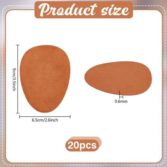 Alt view image 2 of 5 - 20pcs Shoe Sole Protectors, 2.5x3.5 inch Non-Slip Shoes Pads Adhesive Bottom of Shoes High Heels Faux Suede Anti-Slip Shoe Grips for Sneakers High Heels & Flats, Brown