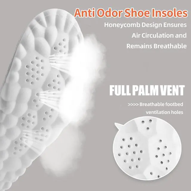 Alt view image 4 of 7 - Steppers Insoles for Men Women - Arch Support, Massage Memory Foam, Breathable Inserts for Everyday Use & Active Lifestyle (Men 9-10.5/Women 10.5-12)