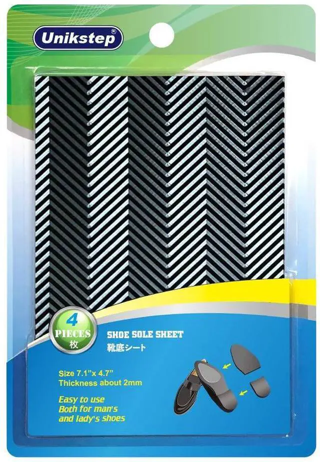 Main image of 2 Pairs Shoe Sole Repair Rubber Sheets, Shoe Bottom Outer Front Sole and Heel Replacement Pads, Anti Slip Noise Reduction Grips, Non Skid Protectors, Size 7.1x4.7 Inches