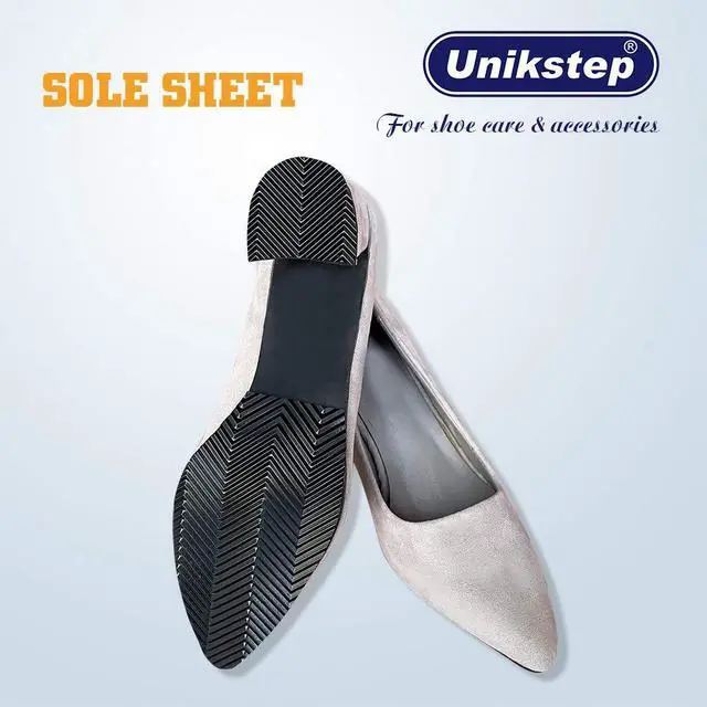Alt view image 6 of 7 - 2 Pairs Shoe Sole Repair Rubber Sheets, Shoe Bottom Outer Front Sole and Heel Replacement Pads, Anti Slip Noise Reduction Grips, Non Skid Protectors, Size 7.1x4.7 Inches
