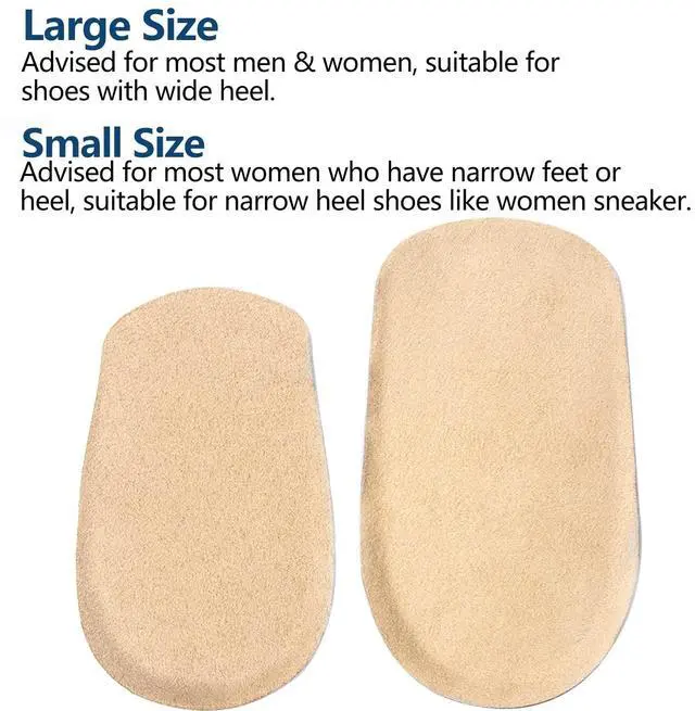 Alt view image 2 of 7 - Heel Lifts, 1/2 Inch Shoe Lift, Gel Heel Raisers for Leg Length Discrepancies, Large Height Increase Insole for Men or Women, Shoe Inserts Comfort Half Foot Pads for Heel Pain - 1 Pair
